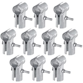 10 Pcs End Rail Clamps, Chain Link Fence Parts, T Pipe Clamp Tools, Galvanized Iron T Clamps, Fits 1-3/8" OD Pipes, Heavy-duty Pipe Connectors for Sturdy Fence Connection
