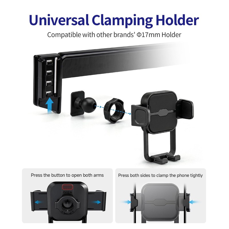 Auto Clamp Car Phone Holder for Toyota RAV4/Hybrid 2026, 10.5"