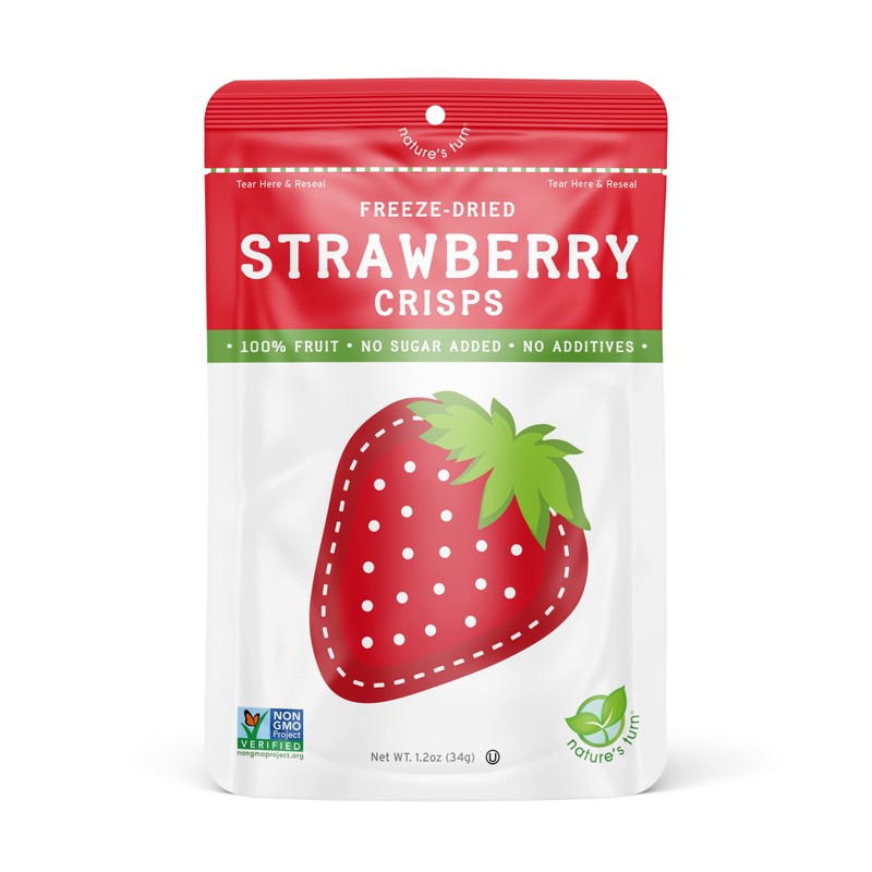 Nature's Turn Freeze-Dried Fruit Snacks, Strawberry Crisps, Pack of 6