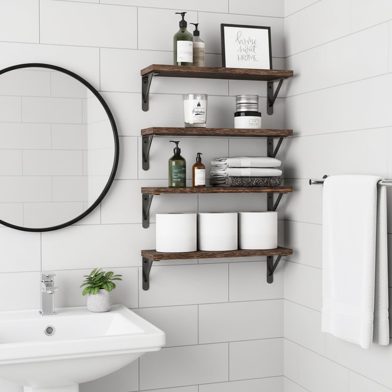 Fixwal Floating Shelves for Wall, Wood Wall Mounted Shelves for