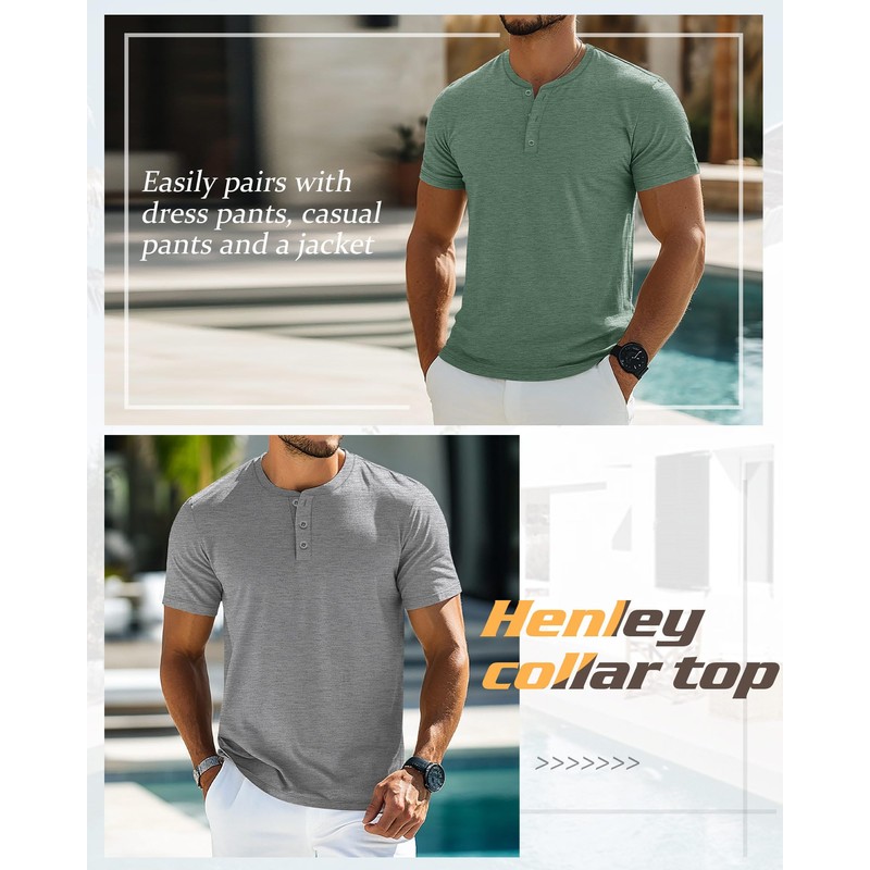 Ficerd 3 Pack Men's Big and Tall Shirts Cotton Short