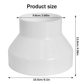 150 mm to 100 mm Channel Reducer, 6 to 4 Inch Round Duct Connection Reducer, Pipe Reducer Adapter for Cooker Hood, Ventilation Systems Exhaust Hose