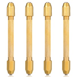 iplusmile Double Ended Pin Vise Pin Vise Hand Drill Bits Swivel Head Pin Vise Model Hand Drill for Handicraft Watch Making Repairing Tool (Square Head, 4Pcs)