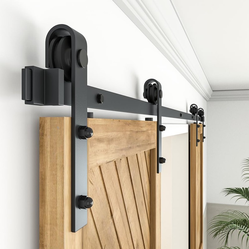 WINSOON 6FT Barn Door Hardware Kit: Double Sliding Door Hardware