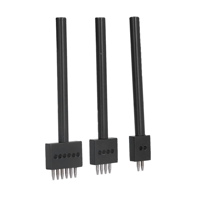 3Pcs Leather Perforated Tool Black Tooth Durable Quick Easy DIY