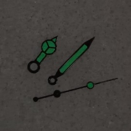 LICHIFIT Clock Hands Green Luminous Hands Black 3 Pin Hand for NH35/36/4R/7S Movement Repair Part