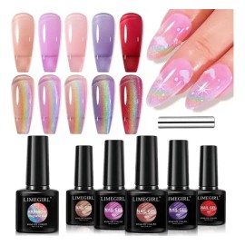 6 Pcs Gel Nail Polish Kit Colourful Nailpolish For Gift