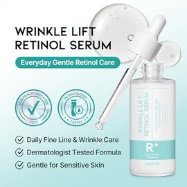 Suero de retinol coreano para antienvejecimiento y arrugas, suero de noche de vitamina A reafirmante para cara, 1.69 onzas líquidas