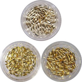 Nail Ssen Nail Art Nail Stone Parts Metal Parts Design Leaves 1.5x4mm 100 Pieces / 네일쎈 네일아트 네일스톤파츠 메탈파츠 디자인 리브즈 1.5x4mm 100알