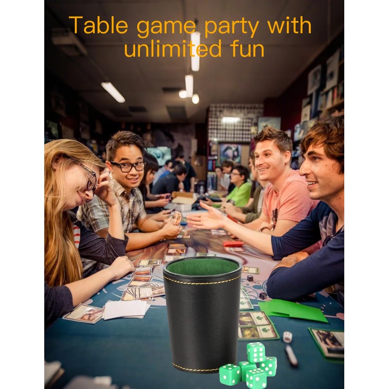 Leather Dice Cup Set 5 Pack,PU Leather Dice Shaker with