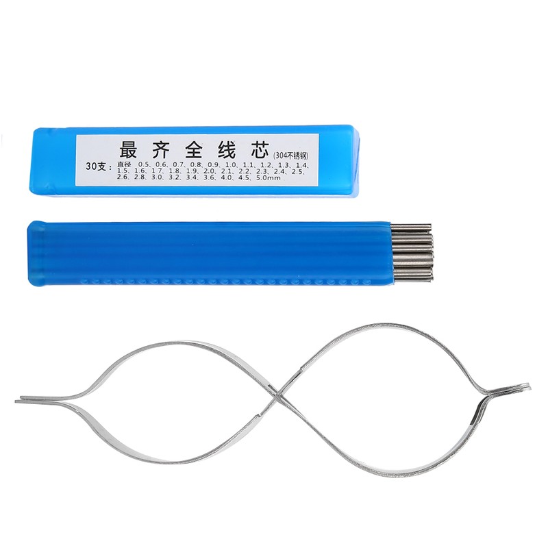 30pcs Metal Jewelry Cored Rod with Jewelry Cross Locking Tweezers