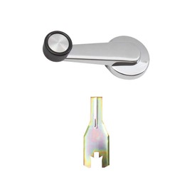 Brock Replacement Set Window Crank Chrome w/Black Knob & Handle Removal Clip Tool Compatible with 1981-1994 C/K Pickup Truck Suburban Blazer 14026382