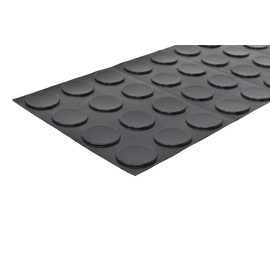 Cylindrical Flat Top Self-Adhesive Protective Non-Skid Rubber Feet 1.230" inches (31.2 mm) x .100" inches (2.5 mm) - 32 Pack - BS72 Black