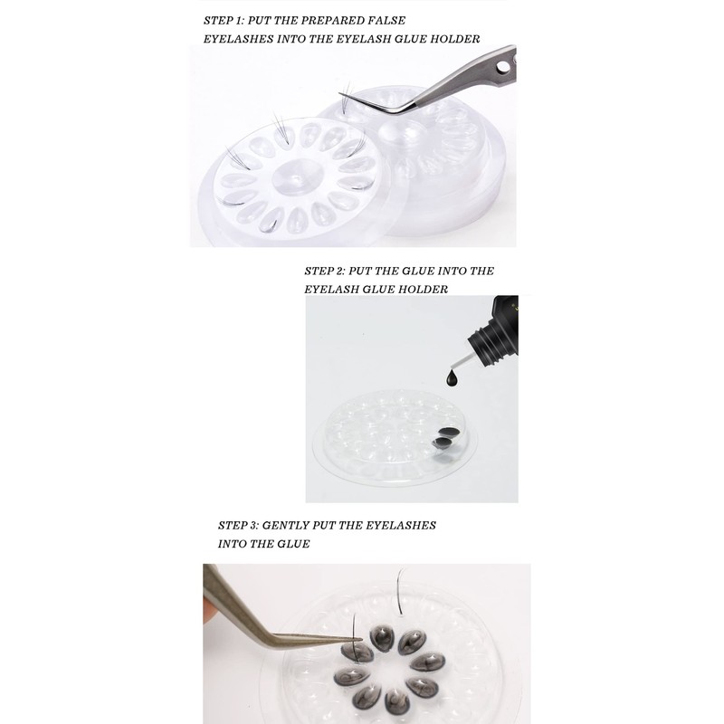 Eyelash Glue Holder, 50 Pieces Disposable Eyelash Glue Holder, Transparent
