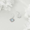 Lotus Dangle Earrings Sterling Silver Moonstone Earrings Lotus Jewellery Gifts