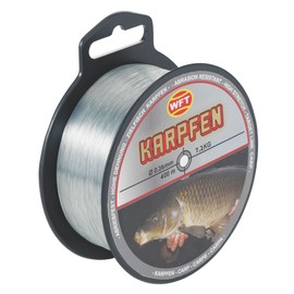 WFT Target fish carp 400 m grey - fishing line for carp fishing, monofilament carp line, mono line, monofilament line, diameter/load capacity: 0.28 mm/7.2 kg load capacity