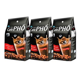 FOOD EMPIRE CAFÉ PHO Cafe Pho Vietnamese 3in1 Instant Coffee Mix, Iced Milk Coffee, Sua Da, Single Serve Packets, Bag of 18 Sachets, Pack 3 45.7151 Ounce