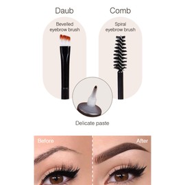 Eyebrow Pencil, Waterproof Eyebrow Gel for Long-Lasting, Semi-Permanent Liquid Tinted Eyebrow Gel, Eyebrow Dyeing, Instant Voluminous Colouring, with Brush (02#Reddish Brown)