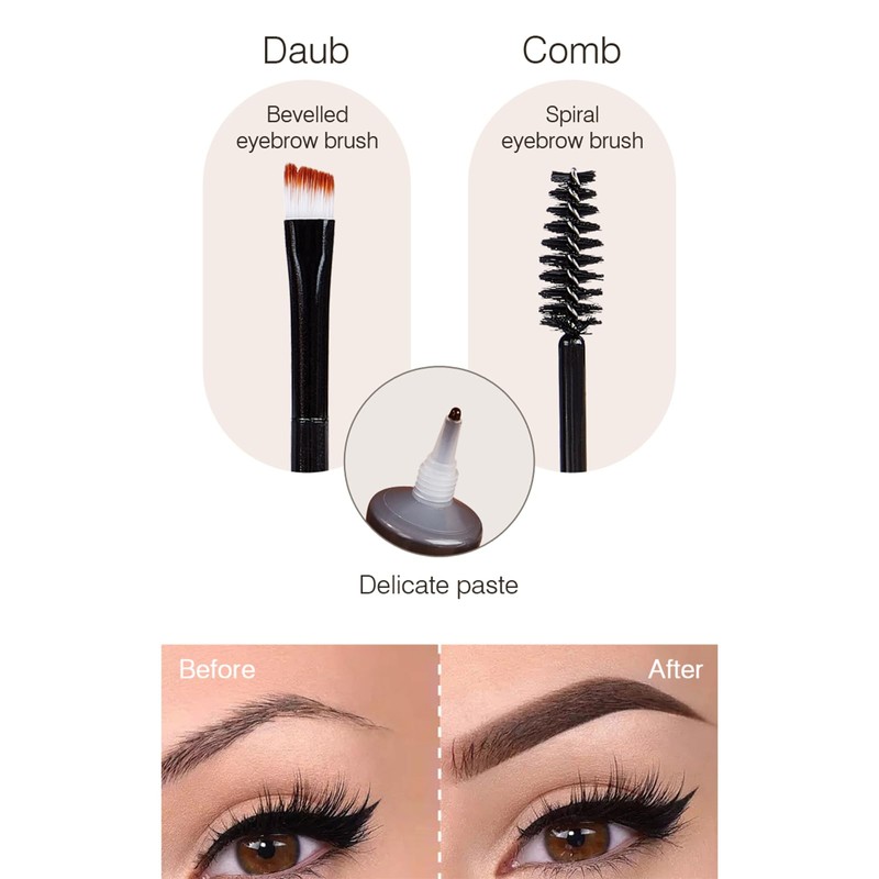 Eyebrow Pencil, Waterproof Eyebrow Gel for Long-Lasting, Semi-Permanent Liquid Tinted