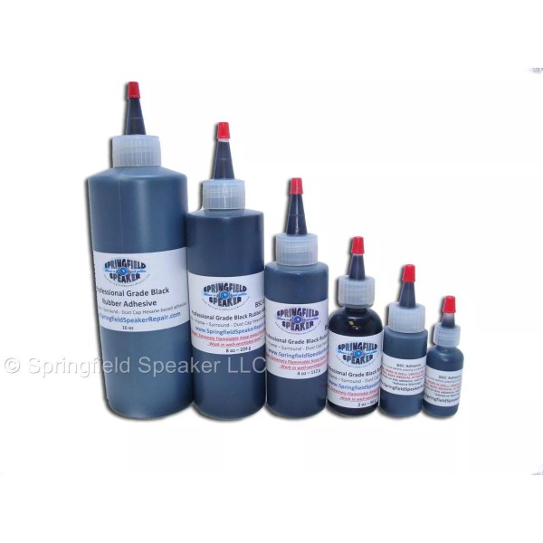 8 oz Pro-Grade Black Rubberized Speaker Glue Adhesive - BSC8