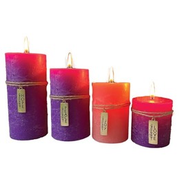 Advent Candle Set – 4 Pack Christmas Pillar Candles, Large Unscented Wax Pillars for Holiday Countdown, by Abbey + CA Gift