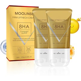 FUWEN 2PCS Crema para Cuello Reafirmante, Neck Firming Cream, con Masaje de Doble Rodillos, Firming Neck Cream, Reafirmar y Levanta la Piel Flácida, Reducir Arrugas y Papada, 120g*2