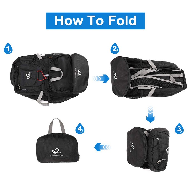 WATERFLY Hiking Backpack Lightweight Packable Hiking Daypack for Outdoor Traveling