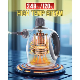 Handheld Steam Cleaner with Safety Lock, 500mL Large Tank & 19PCS Accessories - Multi-Surface Deep Cleaning for Kitchen, Bathroom, Car, Sofa - Removes Stubborn Grime, Sanitizes Surfaces (White)