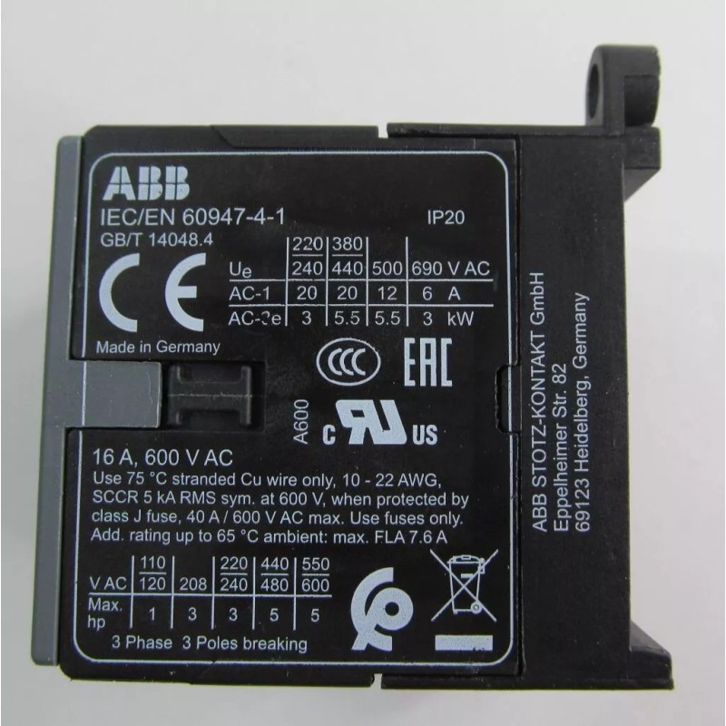 ABB NEW ABB 60947-4-1 MINI CONTACTOR BC7-40-00-F-01 24V DC 4-POLE