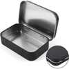 3 Pcs Black Portable Rectangular Small Tins with Lids Tin