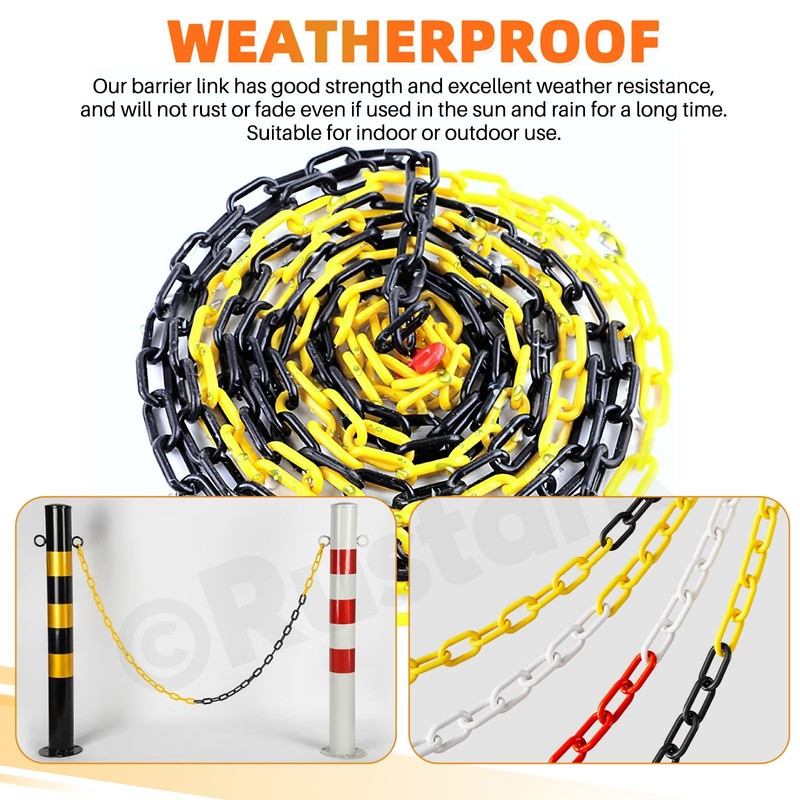 Rustark 21pcs Red Plastic Chain Links with Connector Hooks Plastic