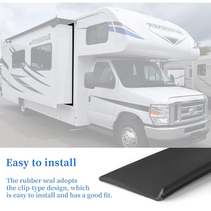 R854056 RV Slide Out Wiper Seal 1-1/2" Black Rubber Slideout