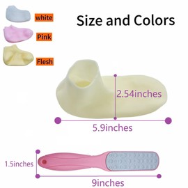 Mosituring Socks for Dry Crakced Feet -SiliconeMoisturizer Pedicure Socks for Hydrating Heels with Foot Fill Removing Callus (3 Pairs Mixed Colors)