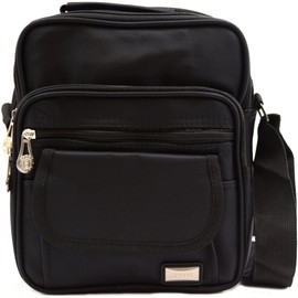Mens/Ladies Smooth Canvas Style 'Small Messenger' Work/Travel Shoulder Bag - Black