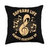 Soprano Singer Vocal Range Vocalist Voice Singing Choir Throw Pillow
