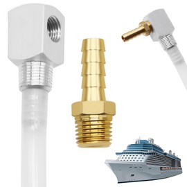 Tanbupu Universal 12" Marine Fuel Tank Pickup Tube with Straine, 7-0948 Fuel Withdrawal Standard Boat Gas Tank Tube with Brass Barb Connector, Length-adjustable Rigid Polyethylene Fuel Tube