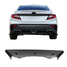 IKON MOTORSPORTS, Rear Bumper Diffuser Lip Compatible with 2022-2025 Subaru WRX Sedan 4-Door, Unpainted Black STI Style PP Add On Air Dam Rear Lower Bumper Protector Lip