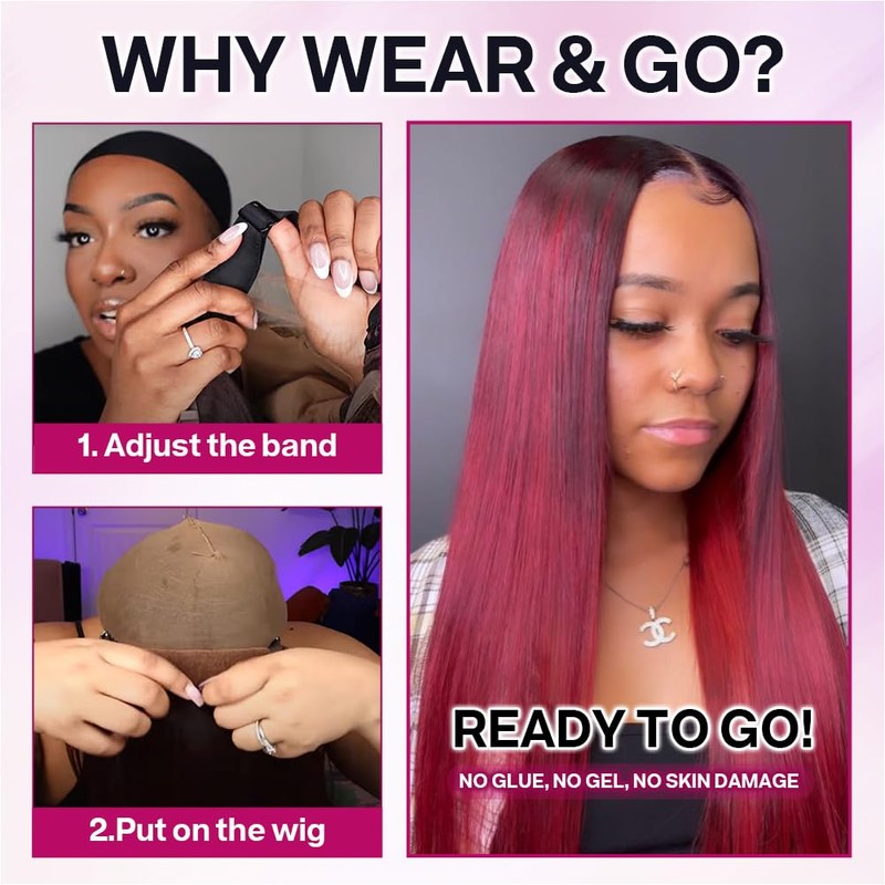 Ailwelia Ombre 99j Burgundy Bob Wig Human Hair For Black