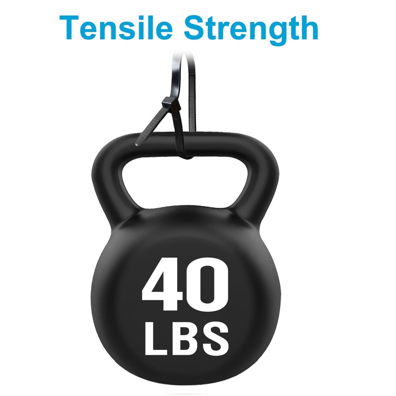 Zip Ties 8 inch with 40 lb Tensile Strength, Black