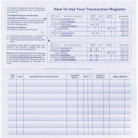 20 Pack Checkbook Register, Check Registers for Personal, Blank Ledger Transaction Registers for Personal or Business Bank, Check Register Book for Checking and Saving Account, Deposit and Credit Card