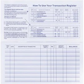 20 Pack Checkbook Register, Check Registers for Personal, Blank Ledger Transaction Registers for Personal or Business Bank, Check Register Book for Checking and Saving Account, Deposit and Credit Card