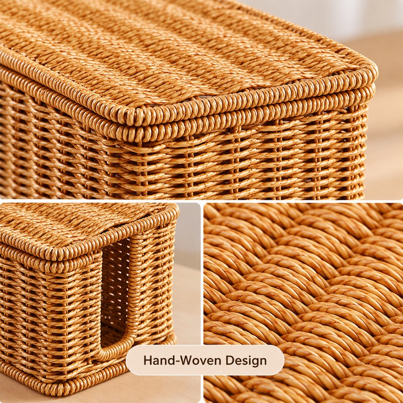 Under-Desk Cable Storage Box for Cord Organization – Hand-Woven Hanging