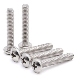 Glvaner #10-32 x 1-1/2" (50 pcs) Pan Head Machine Screws, 18/8 Stainless Steel 304, Phillips Drive Cross Round Head Machine Screws, Fully Threaded, Machine Coarse Thread