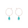 Turquoise Raw Nugget Hoop Earrings in 14k Rose Gold Fill