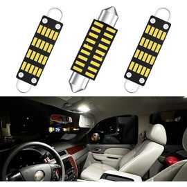 XFLHEHD Silverado Interior Lights Kit for 1988-1998 Chevy Silverado GMC Sierra C1500 K1500 Pickup Truck LED Interior Lights Replacement Package, 6000K Cool White, 2 Map & 1 Dome Lights