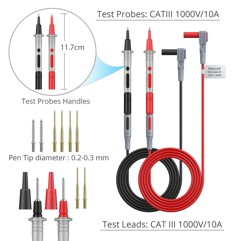Proster Electrical Multimeter Test Lead 24pcs - Multitester Leads Multimeter