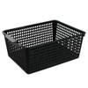 Begale Large Plastic Storage Bins Basket Organizer, Black, Set of