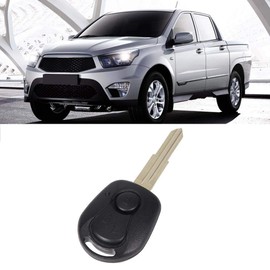 KSTE 2 Buttons Black Remote Key Case Fits for SsangYong Actyon Kyron Rexton