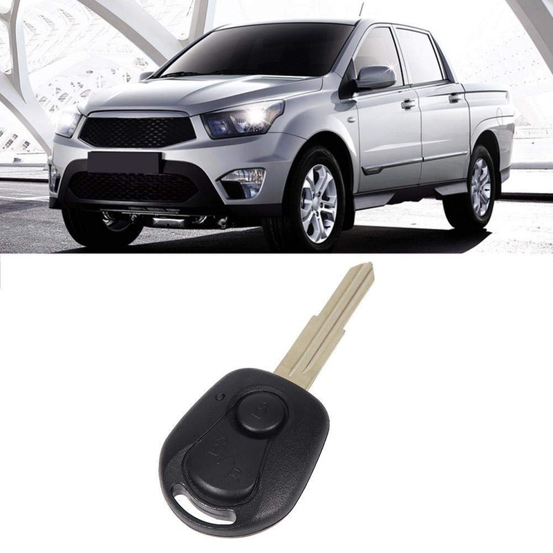 KSTE 2 Buttons Black Remote Key Case Fits for SsangYong