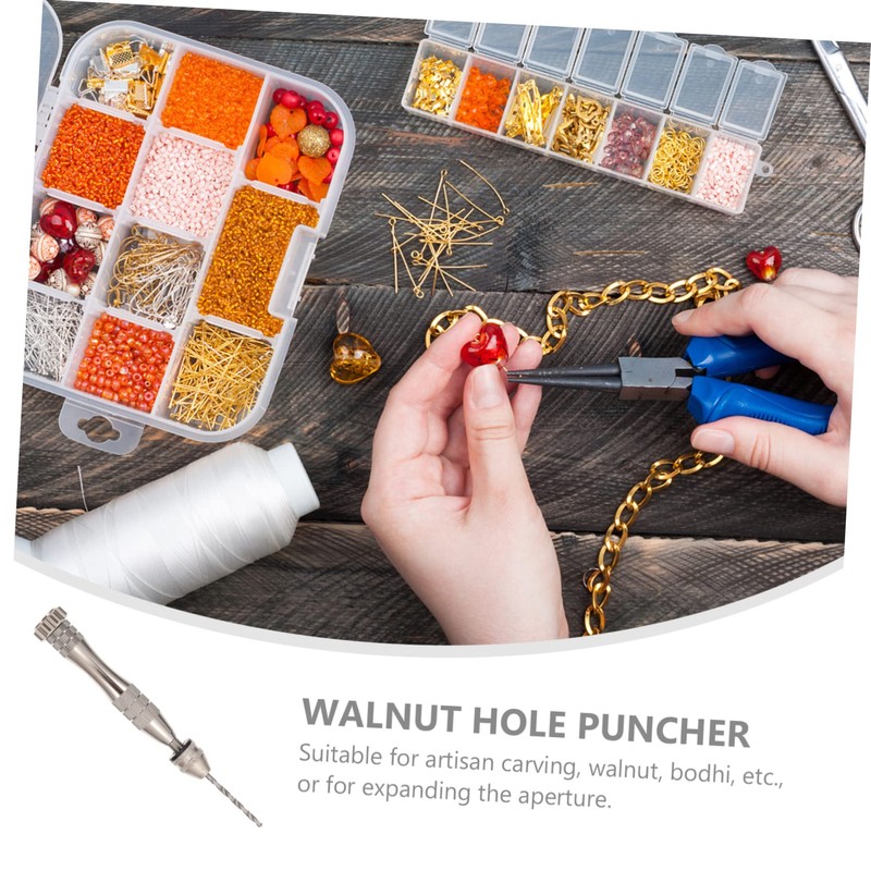 SHINEOFI 1Set Precision Hand Drill Bit Alloy Manual Punch Drill